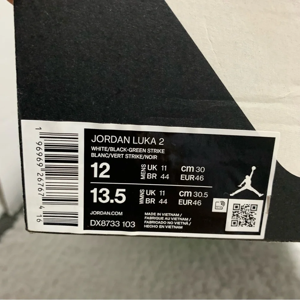 NIKE AIR JORDAN LUKA 2‎ TRICK SHOT MEN'S SHOES WHITE GREEN DX8733-103 size 12